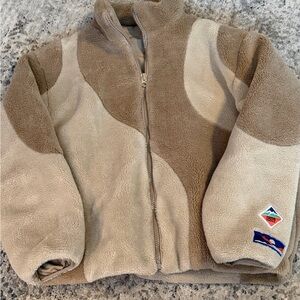 Zara Two-Tone Tan & Cream Puffer Jacket